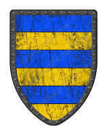 Barry of 6 medieval shield blue and gold
